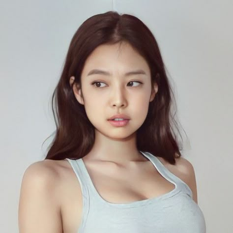 Jennie Tan Skin, Jennie Natural Face, Jennie Kim Port High Quality, Jennie Kim Side Profile, Jennie Kim Hairstyle, Jennie Kim Port, Jennie Port, Jennie Calvin Klein, Summer Picture Poses