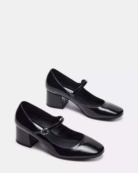 Black Mary Jane Heels, Black School Shoes, Shoes Png, Mary Jane Shoe, Heels Steve Madden, Steve Madden Store, Black Dress Shoes, Legally Blonde, Business Shoes