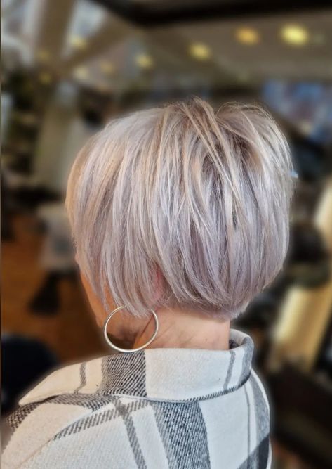 60+ Stylish Stacked Bob Haircuts To Rock In 2024 Blond Pixie Bob Haircut, Short Layered Bob Hairstyles 2023, Short Bobs For Thinning Hair, Chin Length Stacked Hair, Stacked Bobs With Bangs, Stacked Short Bob Haircut, Stacked Pixie Bob Haircut For Fine Hair, Undercut Stacked Bob, Short Bobs Fine Hair