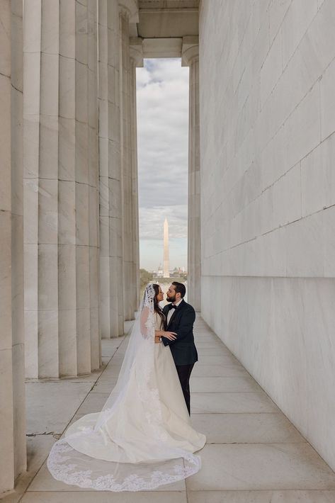 Classy Wedding in Washington DC at the Ritz Carlton | Washington DC Aesthetic | Elopement Ideas | Elopement Inspiration | For iconic Washington DC pictures, I recommend getting wedding photos at the Lincoln Memorial & the Kennedy Center. This is where Rozi & Toni did a lot of their wedding photography! Get inspired with classy wedding ideas, classy aesthetic, destination wedding ideas, and photography tips by clicking this pin. You can also book with me at chloemariephotography.com! Washington Dc Pictures, Classy Wedding Ideas, Wedding Ideas Classy, Washington Dc Aesthetic, Dc Pictures, Aesthetic Elopement, Dc Wedding Photos, Dc Elopement, Dc Aesthetic