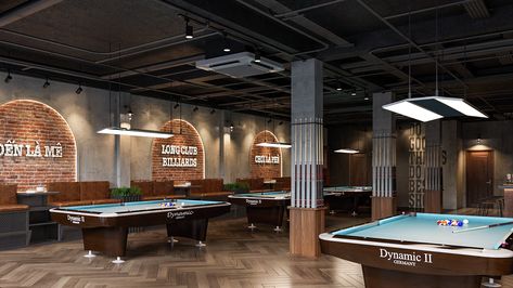 Snooker Bar Design, Billiard Club Interior Design, Snooker Club Interior Design, Billiards Room Decor Interior Design, Billard Club Design, Private Resort Ideas, Billard Room Ideas, Snooker Room Design, Billiard Room Ideas Interior Design