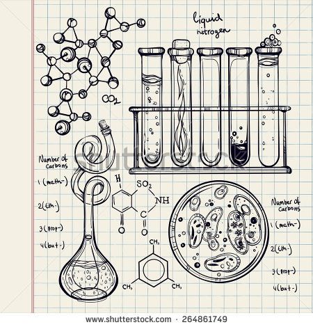 Science Lab Drawing, Alchemy Chemistry, Lab Drawing, Tattoo Elements, School Doodle, Science Equipment, Magic Tattoo, Test Tubes, Doodle Inspiration