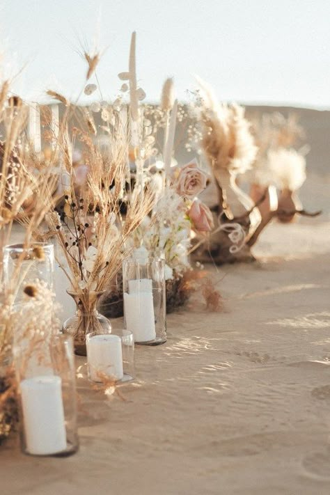 This Dubai desert wedding inspiration is the virtual vacation we need... Desert Pastel Wedding, Rose Setup, Desert Party, Mykonos Wedding, Arabic Wedding, Oceanfront Wedding, Dubai Wedding, Boho Beach Wedding, Dubai Desert