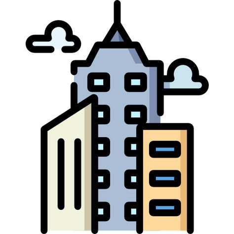 Building Drawing Simple, Doodle Buildings, City Doodle, City Clipart, Simple Architecture, Interior Architecture Drawing, Building Icon, Best Project, 2023 Art