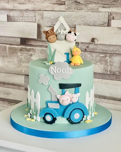 Farm Birthday Cakes, Animal Birthday Cakes, Anna Birthday, Farm Cake, Farm Animal Birthday, Animal Cake, Sugar Cake, Themed Birthday Cakes, Farm Birthday