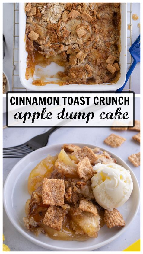 Breakfast Dump Cake, Apple Pie Dump Cake, Apple Dump Cake Recipe, Apple Dump Cake, Apple Desserts Easy, Dump Cake Recipe, Crunch Recipe, Cinnamon Crunch, Apple Dump Cakes