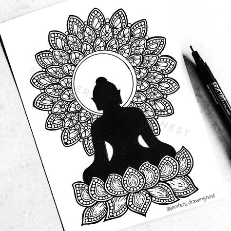 Buddha Purnima special mandala art Mandala New Design, Bhudha Pics Mandala, Cool Art Drawings Colour, Buddha In Mandala Art, Special Drawing Ideas, Mandala Art Of Gods, Buddha Purnima Drawing, How To Draw Buddha, Mahavir Swami Mandala Art