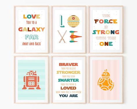 Galaxy Theme Nursery, Star Wars Nursery Girl, Colorful Gender Neutral Nursery, Star Wars Nursery Art, Star Wars Baby Room, Gender Neutral Nursery Colors, Star Wars Wall Decal, Gender Neutral Nursery Art, Superhero Nursery