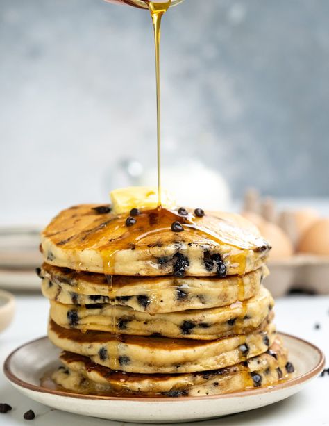 Chocolate Chip Pancakes - The flavours of kitchen Flavoured Pancake Recipe, Choc Chip Pancakes Easy, Best Chocolate Chip Pancakes, Buttermilk Chocolate Chip Pancakes, Pancakes With Chocolate Syrup, Pancake Chocolate Chip, Breakfast Potatoes Skillet, Pancake Warmer, Breakfast Potato Casserole