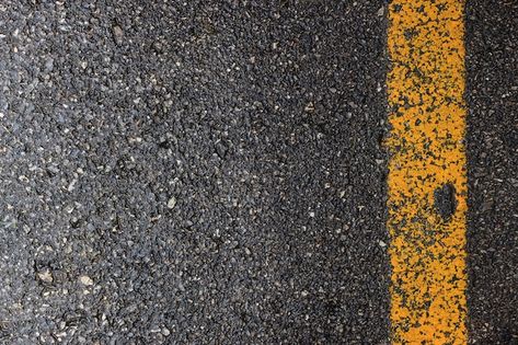 Free Photo | Free photo yellow road marking on road surface Road Top View, Wet Road, Yellow Road, Road Texture, Photo Yellow, Road Markings, Road Work, Extreme Close Up, Table Talk