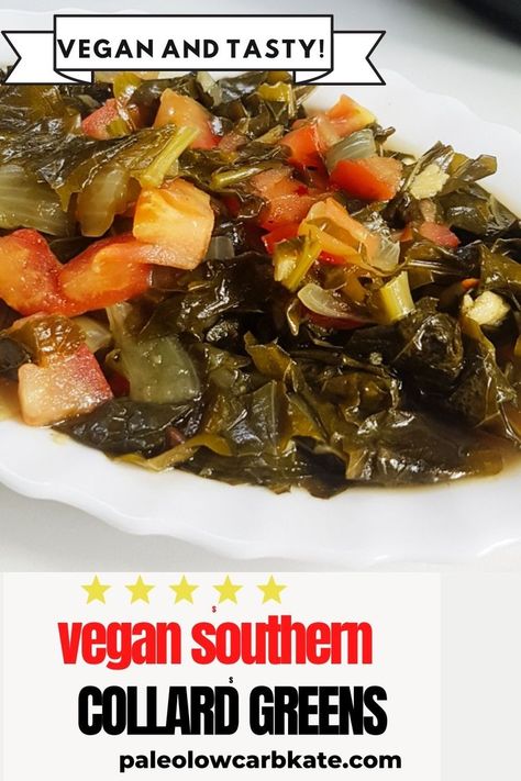 Vegetarian Collard Greens Recipe, Southern Collard Greens Recipe, Easy Collard Greens Recipe, Vegetarian Collard Greens, Southern Collard Greens, Collard Greens Recipe, Vegetarian Meal Plan, No Meat, Drink Inspiration