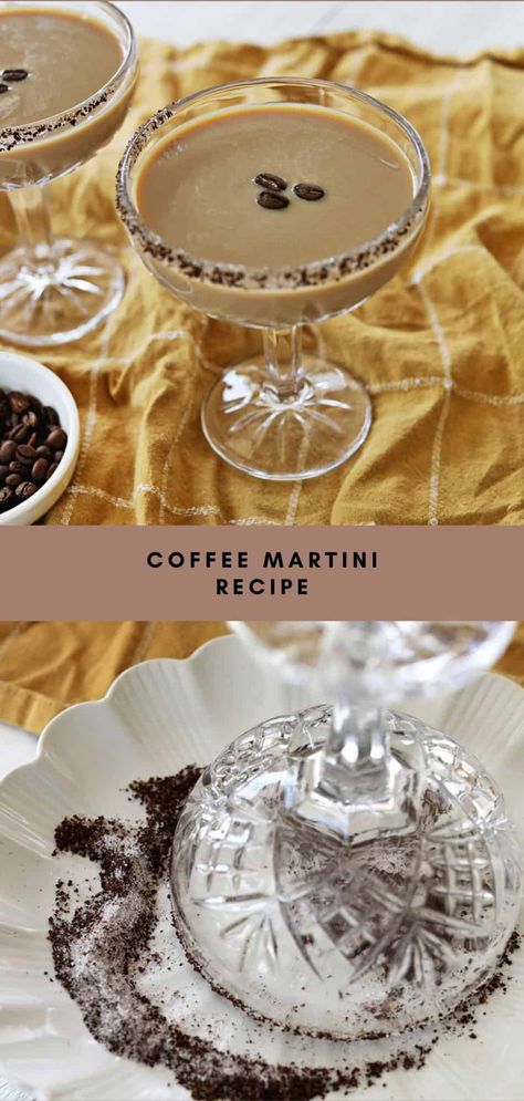 Coffee Martini - A Beautiful Mess Coffee Martini Recipe, Coffee Martini, Vesper Martini, Lychee Martini, French Martini, Martini Ingredients, Lemon Drop Martini, Chocolate Martini, Coffee Liqueur