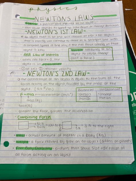 Physics Newtons Laws Notes, Speed Velocity Acceleration Notes, Newtons Laws Of Motion Notes, Newtons Third Law Of Motion, Work Energy And Power, Physics Revision, Physics Paper, Science Aesthetic, Newtons Laws Of Motion