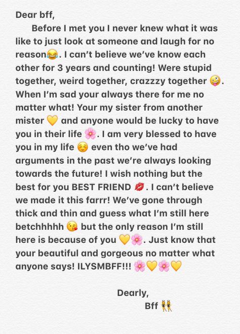 Do you have a bff? Well here’s a little paragraph I wrote to mine for bff dayyy 🌹 (June 8 ) Best Friend Paragraphs, Happy Birthday Paragraph, Birthday Paragraph, Letter To Best Friend, Words For Best Friend, Best Friend Texts, Birthday Quotes Bff, Citations Instagram, Happy Birthday Best Friend Quotes