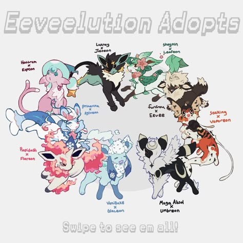 Fakemon Ideas, Pokemon Eevee Evolutions, Mythical Beasts, Pokemon Fusion Art, Pokemon Breeds, Oc Pokemon, Code Wallpaper, Pokemon Eeveelutions, Fusion Art