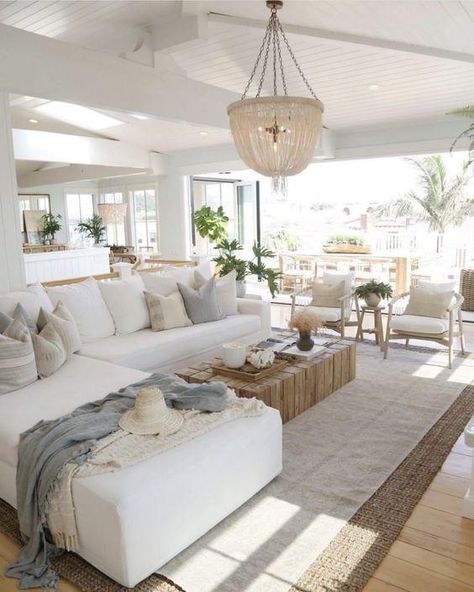 California Casual Interior Design: How to Bring Chic Coastal Style to Your Home – jane at home Casa Clean, Beach House Living Room, Modern Coastal Decor, Beach House Interior Design, Coastal Interiors Design, Coastal Living Rooms, Beach House Interior, Coastal Living Room, Coastal Interiors