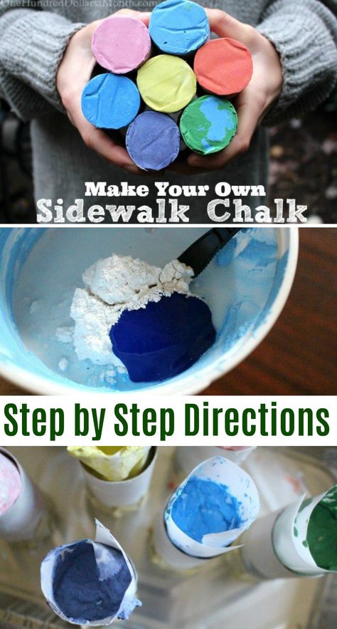 Chalk Art Projects, Art Projects For Kids Easy, Chalk Art Christmas, Chalk Art Quotes, Homemade Sidewalk Chalk, Diy Sidewalk, Sidewalk Chalk Paint, Fun Chalk Art, 3d Chalk Art