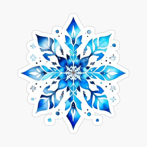 Get my art printed on awesome products. Support me at Redbubble #RBandME: https://www.redbubble.com/i/sticker/Blue-Snowflake-Artwork-by-newtotem/154229982.EJUG5?asc=u Snowflake Artwork, Frozen Stickers, Frozen Party Printables, Frozen Aesthetic, Cake Pic, Winter Stickers, Blue Winter, Blue Snowflakes, Frozen Party