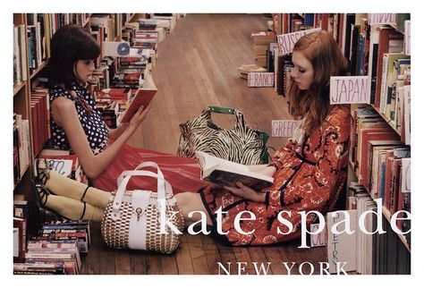 Kate Spade Ad 2006 | thecatsmeow48 | Flickr Librarian Chic, Vintage Kate Spade, Tim Walker, Campaign Fashion, Reading A Book, Love Books, Classy And Fabulous, Book Worm, About Books