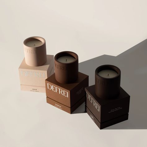 DEFREI | plant based luxury scented candles Beauty Box Packaging, Luxury Candles Packaging, Luxury Perfume Packaging, Luxury Candle Brands, Candles Packaging, Luxury Box Design, Design Candles, Luxurious Candles, Candle Packaging Design