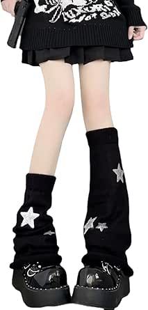 Leg Warmer Patterns Free, Punk Japanese, Leg Warmers Socks, Kawaii Streetwear, Leg Socks, Knitted Leg Warmers, Y2k Star, Japanese Kawaii, Cute Cosplay