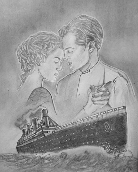 Titanic Drawing, Drawing Bts, Easy Pencil Drawings, Pencil Drawings Of Flowers, Drawing Scenery, Abstract Pencil Drawings, Pencil Drawings Of Animals, Realistic Pencil Drawings, Pencil Sketch Images