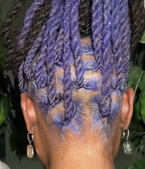 Lavender Locs Black Women, Light Purple Locs, Purple Locs Black Women Natural Hair, Purple Dyed Locs Black Women, Dark Purple Locs, Dark Purple Locs Black Women, Locs Dyed, Purple Peekaboo Hair, Female Locs