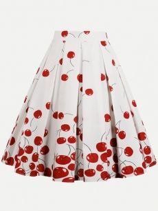 Cherry Skirt | ShopLook Elegante Y Chic, Retro Skirt, Floral Pleated Skirt, Cheap Skirts, Midi Flare Skirt, Fit And Flare Skirt, Party Skirt, Polka Dot Skirt, Drag Queens