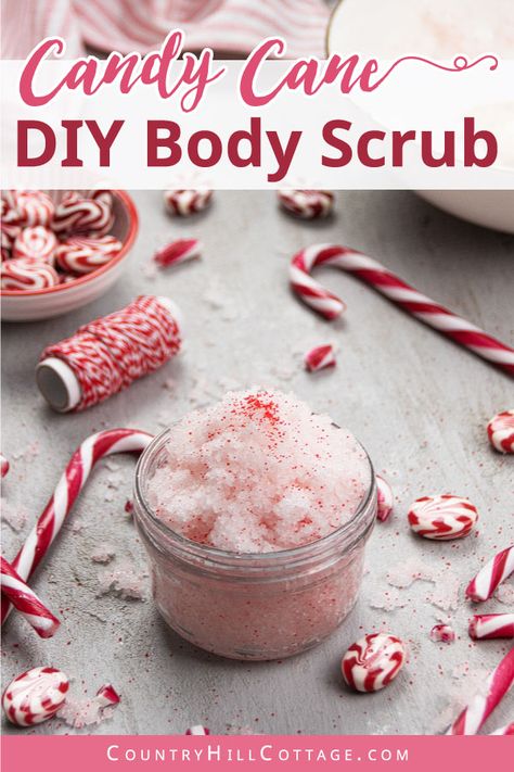 Peppermint Hand Scrub Diy, Candy Cane Scrub, Peppermint Hand Scrub, Candy Cane Body Scrub, Christmas Sugar Scrub, Candy Cane Sugar Scrub, Christmas Sugar Scrubs, Hand Scrub Diy, Body Scrub Homemade Recipes