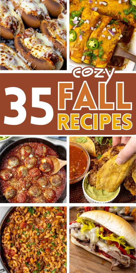 35 Fall Dinner Recipes - Megan vs Kitchen Easy Fall Family Meals, Fall Meals For Large Groups, Fall Meal Plans On A Budget, Fall Oven Dinners, 75 Fall Crockpot Meals, Easy Fall Dinner Recipes, Recipes For Chicken, Easy Fall Dinners, Chicken And Beef