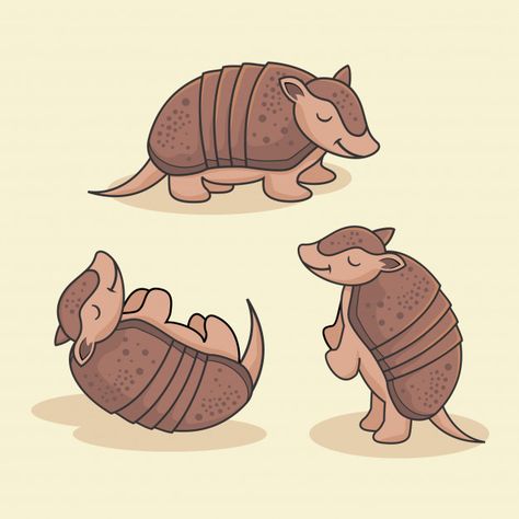 Lindo grupo de animales de dibujos animados de armadillo | Vector Premium Armadillo Cartoon Drawing, How To Draw An Armadillo, Armadillo Doodle, Cute Armadillo Drawing, Armadillo Sketch, Armadillo Cartoon, Armadillo Drawing, Armadillo Illustration, Cute Armadillo