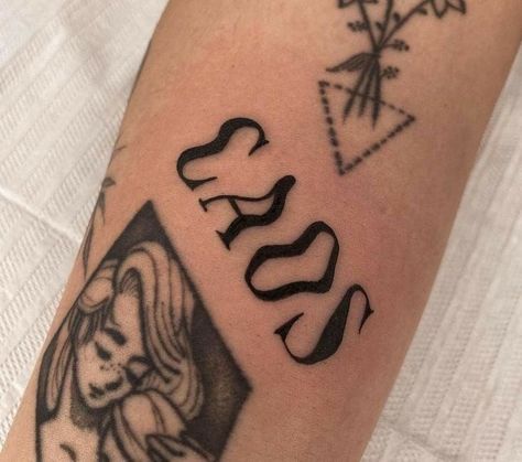 Chaos Tattoo, Gang Tattoos, Small Forearm Tattoos, 4 Tattoo, Tattoo Feminina, Dope Tattoos, Simplistic Tattoos, Forearm Tattoos, Tattoo Lettering