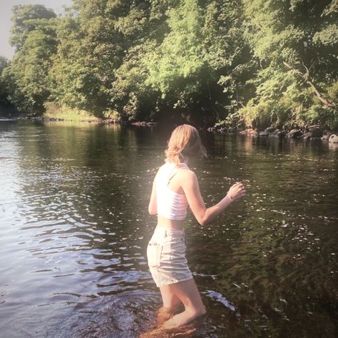 River Aesthetic Outfits, Scandoulous Picture Ideas, Lake Girl Aesthetic Outfits, Marsh Girl Aesthetic, Forest Summer Aesthetic, Lake Trip Aesthetic, Forest Lake Aesthetic, Lake Days Aesthetic, Lake Girl Aesthetic