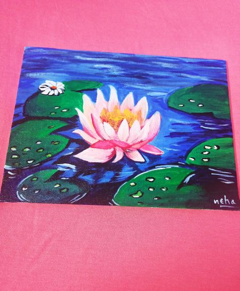 Lotus Flower Painting Acrylics, Divine Frequency, Abstract Watercolor Flower, Lotus Flower Painting, Koi Fish Drawing, Bookmark Designs, Flower Painting On Canvas, Lotus Painting, Watercolor Art Landscape