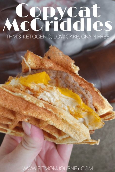 Craving a Low Carb, Ketogenic, THM:S McGriddle? Try my Copycat McGriddles recipe for an easy, tasty alternative to satisfy your craving.  Trim Healthy Mama McGriddle Keto McGriddle Ketogenic McGriddle #keto #ketogenic #thm #trimhealthymama Keto Mcgriddle, Trim Healthy Mama Breakfast, Maple Extract, Trim Healthy Mama Dessert, Bad Carbohydrates, Desayuno Keto, Diet Results, Keto Diet Results, Trim Healthy Mama Recipes