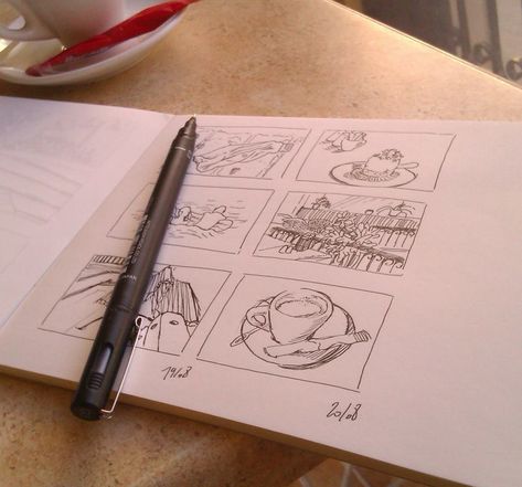 ¨Dessiner des petits croquis dans un café. Urban Sketching, Bullet Journal, Art Drawings, Drawings, Art, Croquis