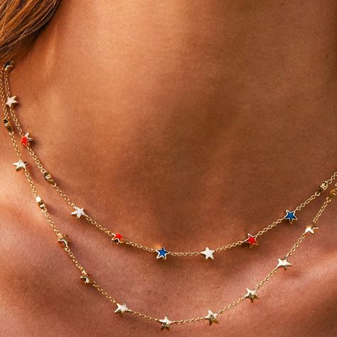 Something To Talk About, Metal Star, Metal Stars, Delicate Chain, Gold Star, Summer Jewelry, Pretty Jewellery, Layered Look, Strand Necklace