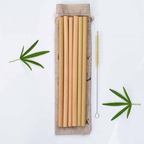 Bunkoza Reusable Bamboo Straws - 6 Pack & Natural Sisal Cleaner Bar Utensils, Bamboo Straws, Alcohol Bar, Eco Warrior, Zero Waste Living, Natural Sisal, Metal Straws, Food Decoration, Card Tags