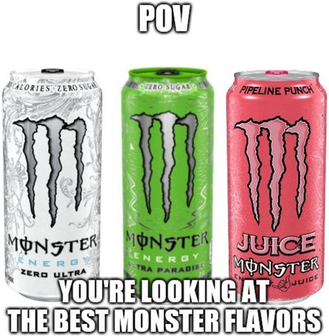 Monster Flavors, Monster Energy Drinks, Monster Crafts, Monster Energy Drink, Love Monster, Hashtag Relatable, Stand By You, Energy Drink, Monster Can