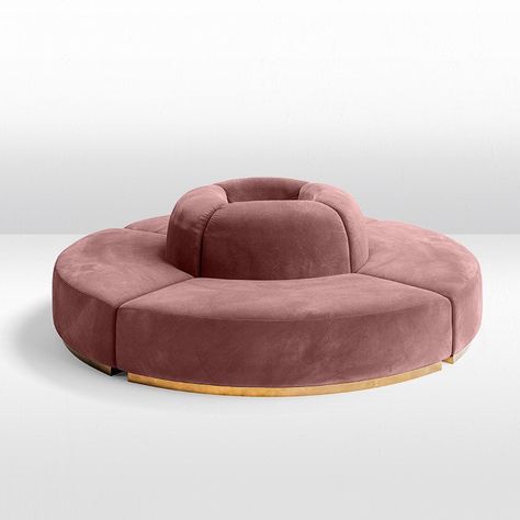 Colette - Circle Sofa - Blush Sofa Circle, Half Circle Couch, Circle Couch Round Sofa, Circle Couch, Circular Sofa, Circular Couch, Circle Sofa, Round Furniture, Orange Sofa