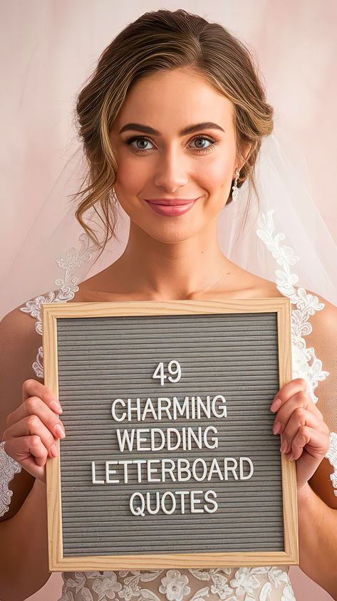 Add a touch of charm to your big day with these 49 wedding letterboard quotes. Perfect for capturing the romance, humor, and joy of your celebration, these quotes are ideal for photo props, decor, or social media captions. 📌 Pin this for creative wedding inspiration! 👉 Click through to explore all the charming letterboard ideas that will make your wedding extra special. #WeddingQuotes #LetterboardIdeas #WeddingDecor #WeddingLetterboard Letter Board Quotes Wedding, Wedding Letterboard Ideas, Wedding Letter Board, Destination Wedding Quotes, Wedding Slogans, Wedding Quotes And Sayings, Romance Humor, Wedding Quote Signs, Wedding Sayings