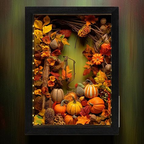 Fall Shadow Box Ideas Diy, Layered Shadow Box Ideas, Unique Shadow Boxes, Shadow Box Ideas, Diy Shadow Box, Shadow Box Art, Box Ideas, Shadow Boxes, Autumn Trees