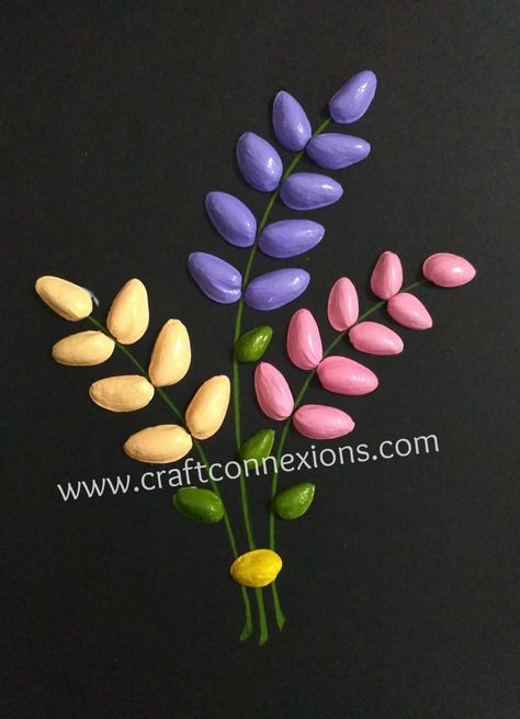 Flower Bouquet Tutorial, Pista Shell Crafts, Plastic Spoon Crafts, Pistachio Shells, Bouquet Tutorial, Spoon Crafts, Shell Crafts Diy, Art N Craft, Stone Crafts