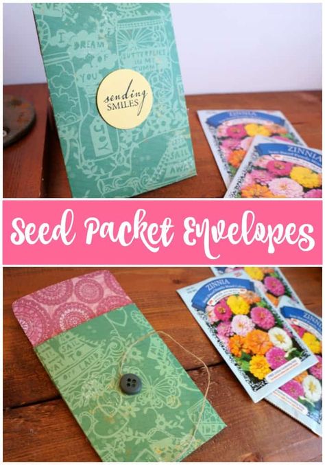 Seed Packet Envelopes - cute gift idea for spring. Easy paper craft to gift seeds. Great for Mother's Day or May day. Easter gift ideas too! #giftidea #seeds #spring #papercraft Craft Spring, Simple Gift, Diy And Crafts Sewing, Paper Envelope, Easy Video, Diy Hanging, Seed Packets, Simple Gifts, Spring Flower