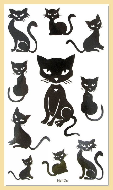 MapofBeauty Black Cat Temporary Waterproof Tattoos Sticker(2 pcs/lot) Cute Black Cat Tattoo, Black Cat Tattoo, Black Cat Tattoos, Cute Black Cat, Cute Black Cats, Tattoo Stickers, Cat Tattoo, Cute Black, Tatting