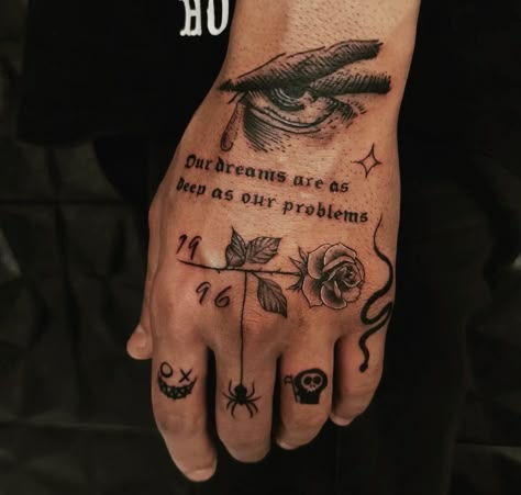 Unique Hand Tattoos, Tattoo Catalog, Hand And Finger Tattoos, Forarm Tattoos, Wicked Tattoos, Hand Tats, Wrist Tattoos For Guys, Half Sleeve Tattoos For Guys, Upper Arm Tattoos