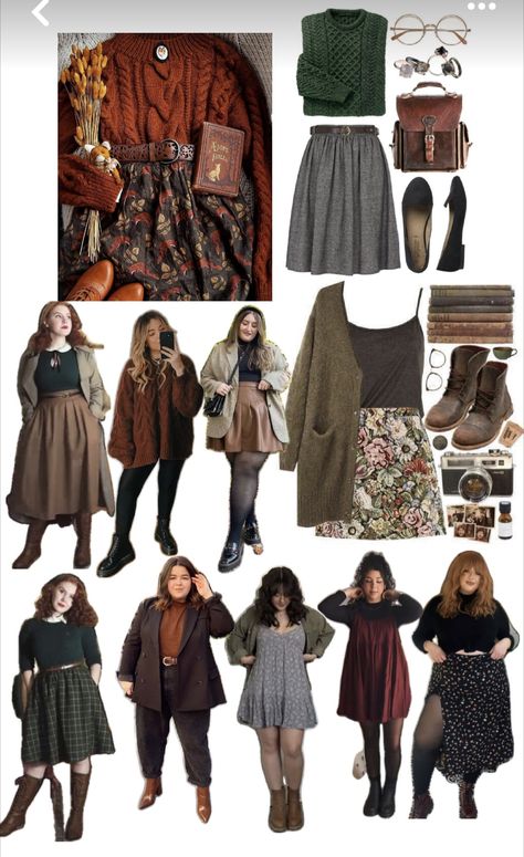 Cosy Academia, Cottagecore Outfit, Look Boho Chic, Plus Size Outfit Ideas, Mode Hippie, Academia Outfits, Earthy Outfits, Estilo Hippie, Cottagecore Outfits