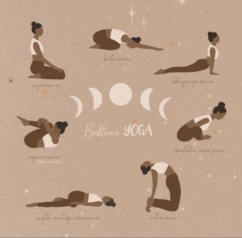 Bedtime Yoga Sequence, Yoga Kunst, Night Yoga, Morning Yoga Flow, Arte Yoga, Bedtime Yoga, Yoga Club, Yoga Illustration, Relaxing Yoga