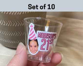 CarolinaCanCoolers - Etsy Customized Shot Glasses Birthday, Birthday Needs List, 21st Bday Party Favors, 21st Birthday Favor Ideas, 21st Birthday Goodie Bags, 21 Birthday Present Ideas, 21st Birthday Set Up, 21 Bday Gifts, Birthday Party Set Up