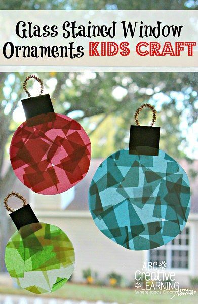 Find Easy Christmas Crafts for kids including preschool Christmas crafts.They will love these holiday crafts for kids.20 Christmas craft ideas for children. Window Ornaments, Jul Diy, Stained Window, Christmas School, Preschool Christmas, Navidad Diy, Christmas Classroom, Easy Christmas Crafts, Classroom Crafts